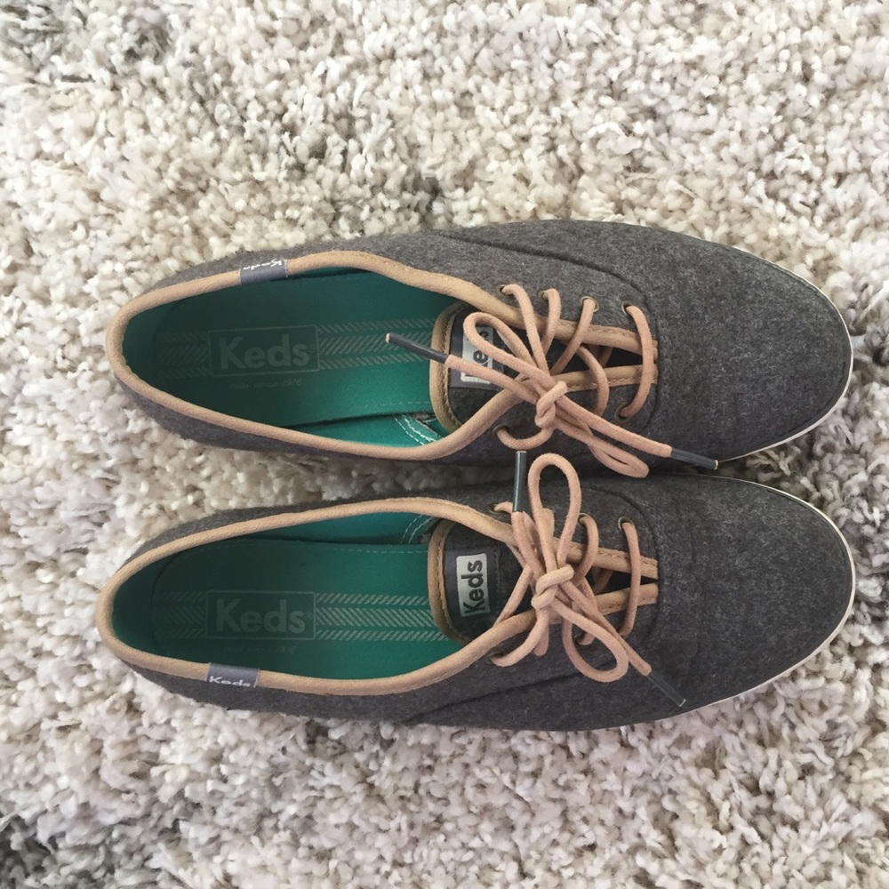 Keds Gray Wool Lace-Up Sneakers
